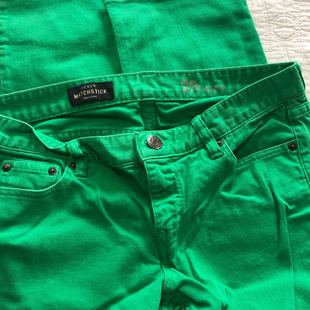 JCrew Bright Green Size 29 Matchstick Jeans Pants - Picture 9 of 9